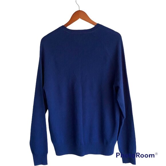Button Down Brand Sweater Blue Men's Size L Large 100% Cashmere Long Sleeve - Picture 8 of 8